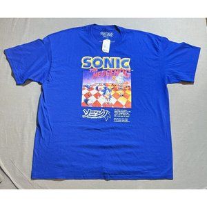 Sega Sonic the Hedgehog Shirt Mens XXL‎ Blue Short Sleeve Tee New.